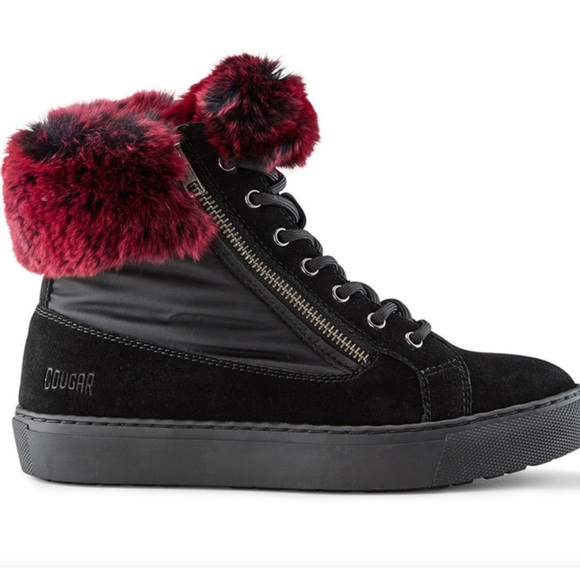 COUGAR Danica Waterproof Winter Boot Real Rabbit Fur Trim Size 8 NEW - Picture 1 of 15